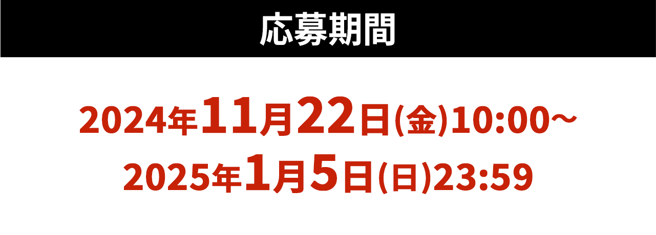 応募期間2024年11月22日(金)10:00〜1月5日(日)23:59