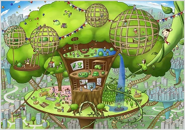 ミライ都市の中心！モリモリの木