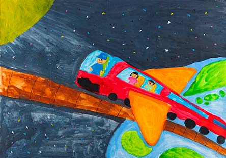 ☆北村脩☆「シャルトル」油絵　SM　◆日展審査員◆二紀会会員◆ 空飛ぶ電車 | 受賞ライブラリー | ドコモ未来ミュージアム